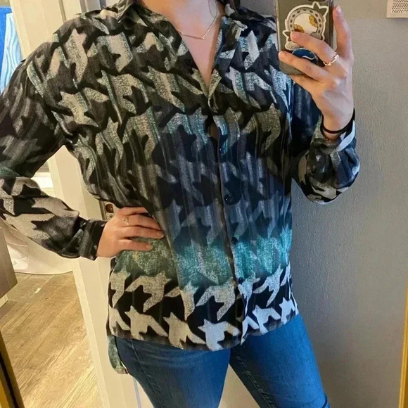 💃🏻 Topshop Long Sleeve Button Down Top - Picture 3 of 11